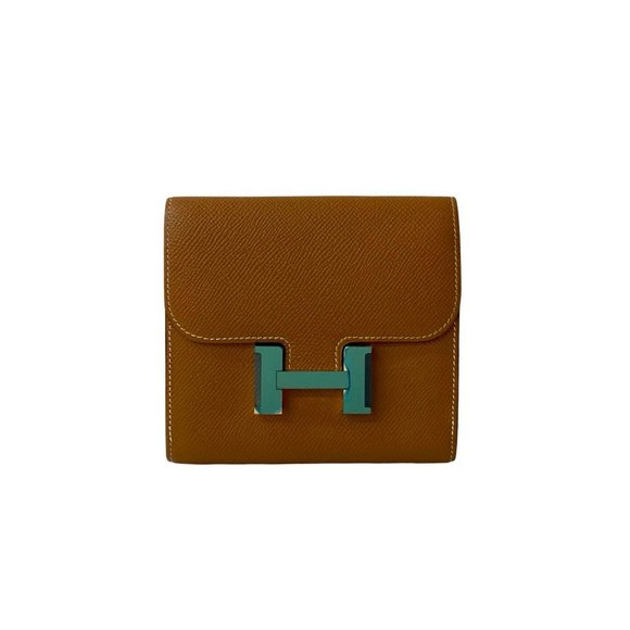 HERMES Constance Compact Epsom Leather Bifold Wallet, Brown, 31539 - Picture 1 of 10